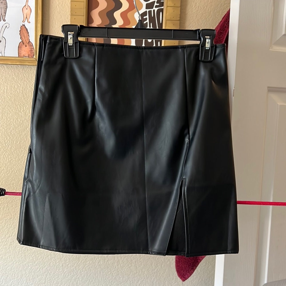 SHEIN black pleather skirt